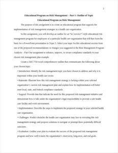 Educational Program on Risk Management – page 2
