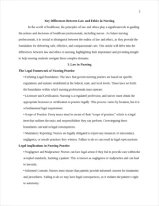 differences between law and ethics in nursing β page 2
