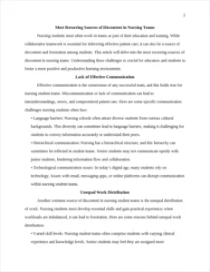 most recurring sources of discontent in nursing teams β page 2