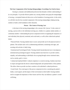 four essential components of the nursing metaparadigm β page 2