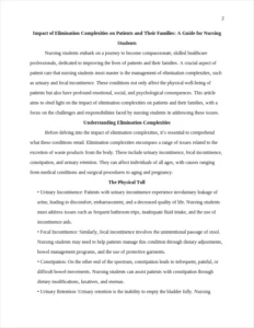 impact of elimination complexities on patients and their families β page 2