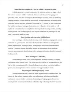items that best complete the chart for political canvassing activities β page 2