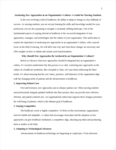 anchoring new approaches in an organization's culture β page 2