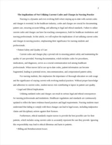 implications of not utilizing current codes and charges in nursing practice β page 2