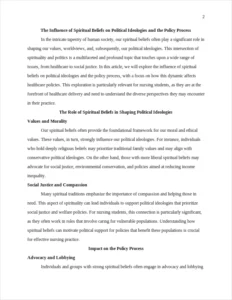 influence of spiritual beliefs on political ideologies and the policy process β page 2
