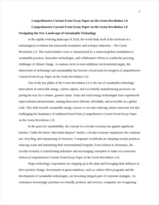 Comprehensive Current Event Essay Paper on the Green Revolution 2.0 – page 2