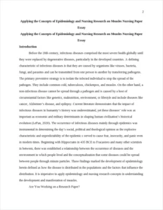 Applying the Concepts of Epidemiology and Nursing Research on Measles Nursing Paper Essay β page 2