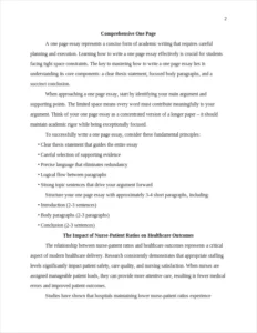 Comprehensive One Page Essay Examples in Nursing โ page 2